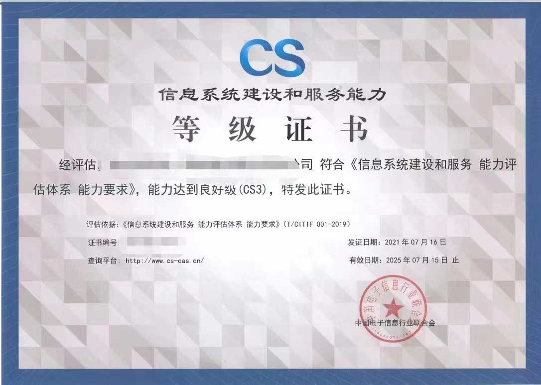 CS信息系统建设和服务能力